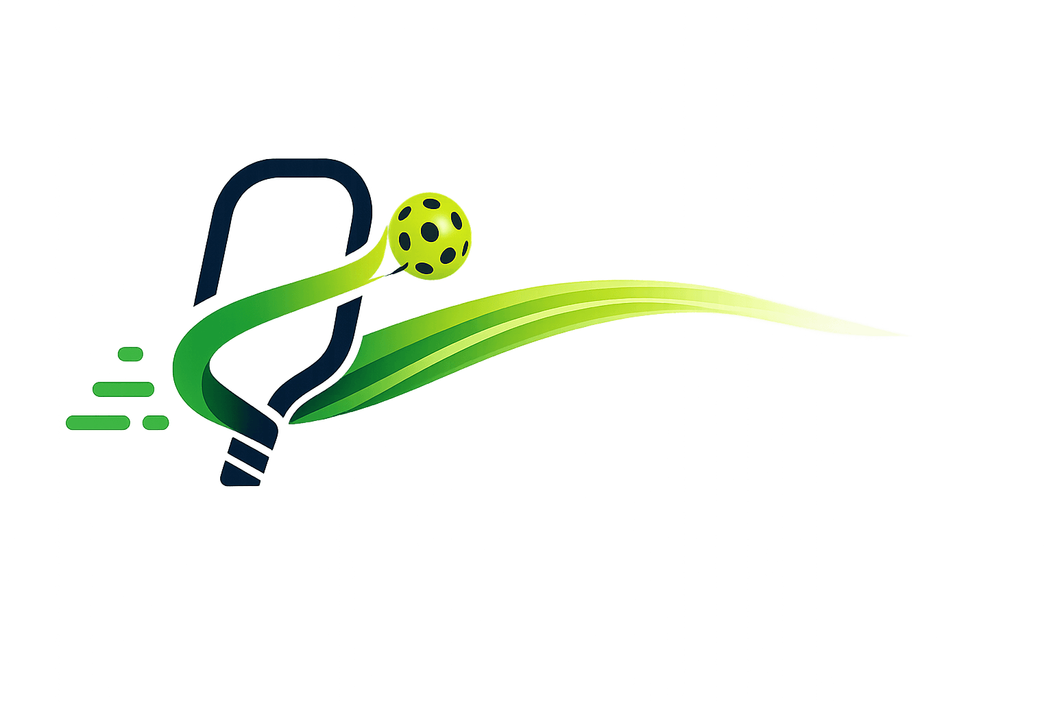 Símbolo de PickleManager con estela de movimiento verde y lima